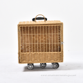 Wholesale Pet Carrier Case Backpack Rattan Wicker Bubble Dog Cat Bag Travel Pet Suitcase